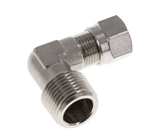 8LL & R3/8'' Nickel plated Brass Elbow Cutting Fitting with Male Threads 100 bar ISO 8434-1 [2 Pieces]