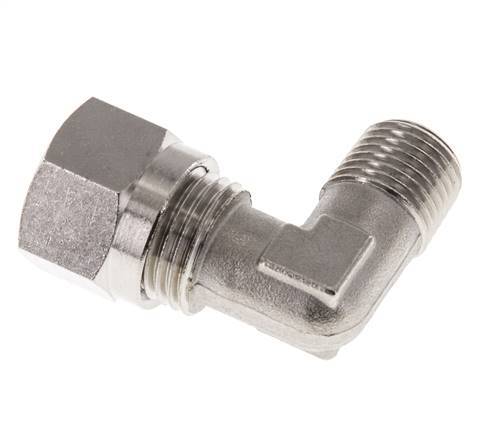 10L & R1/4'' Nickel plated Brass Elbow Cutting Fitting with Male Threads 115 bar ISO 8434-1 [2 Pieces]