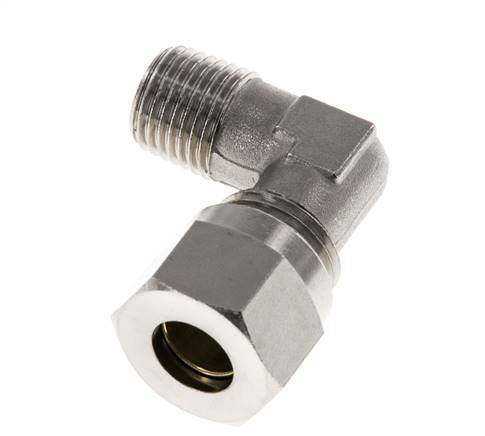 10L & R1/4'' Nickel plated Brass Elbow Cutting Fitting with Male Threads 115 bar ISO 8434-1 [2 Pieces]