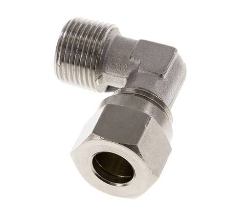 10L & R3/8'' Nickel plated Brass Elbow Cutting Fitting with Male Threads 115 bar ISO 8434-1 [2 Pieces]