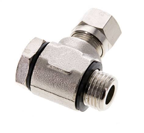 8LL & G1/4'' Nickel plated Brass Swivel Joint Cutting Fitting with Male Threads 100 bar Rotatable ISO 8434-1