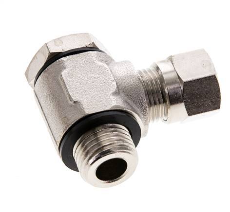 8LL & G1/4'' Nickel plated Brass Swivel Joint Cutting Fitting with Male Threads 100 bar Rotatable ISO 8434-1