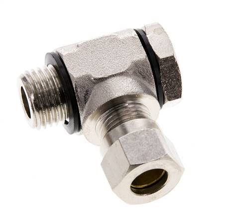 8LL & G1/4'' Nickel plated Brass Swivel Joint Cutting Fitting with Male Threads 100 bar Rotatable ISO 8434-1