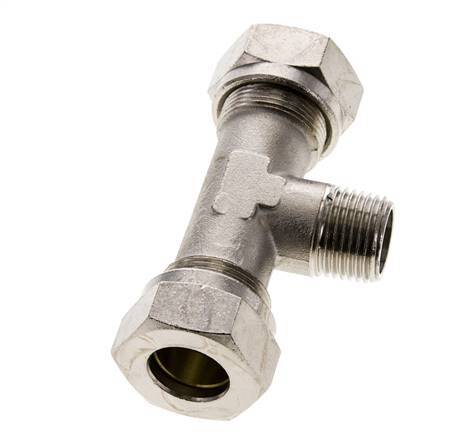 18L & R1/2'' Nickel plated Brass T-Shape Tee Cutting Fitting with Male Threads 65 bar ISO 8434-1