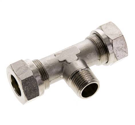 18L & R1/2'' Nickel plated Brass T-Shape Tee Cutting Fitting with Male Threads 65 bar ISO 8434-1