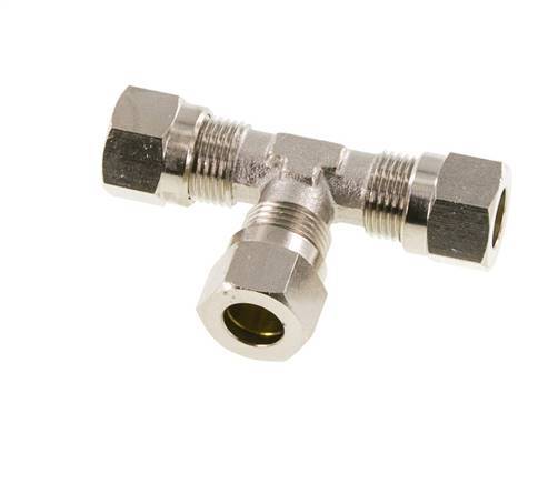 8LL Nickel plated Brass T-Shape Tee Cutting Fitting 100 bar ISO 8434-1