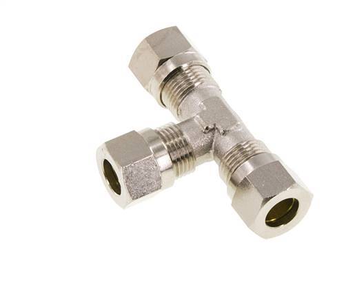 8LL Nickel plated Brass T-Shape Tee Cutting Fitting 100 bar ISO 8434-1