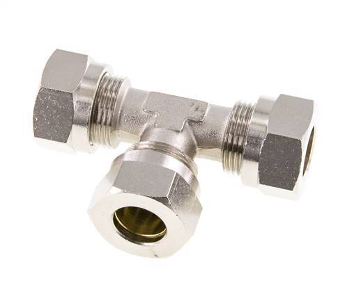 15L Nickel plated Brass T-Shape Tee Cutting Fitting 70 bar ISO 8434-1