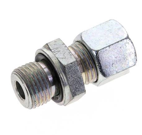 10L & M16x1.5 Zink plated Steel Straight Cutting Fitting with Male Threads 315 bar NBR ISO 8434-1 [2 Pieces]