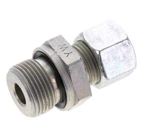 12L & M22x1.5 Zink plated Steel Straight Cutting Fitting with Male Threads 315 bar NBR ISO 8434-1