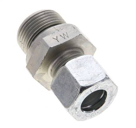 12L & M22x1.5 Zink plated Steel Straight Cutting Fitting with Male Threads 315 bar NBR ISO 8434-1