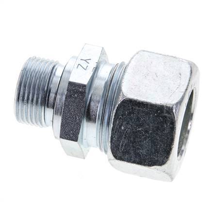 22L & M22x1.5 Zink plated Steel Straight Cutting Fitting with Male Threads 160 bar NBR ISO 8434-1