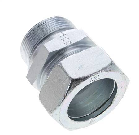 42L & M48x2 Zink plated Steel Straight Cutting Fitting with Male Threads 160 bar NBR ISO 8434-1