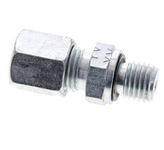 6S & M12x1.5 Zink plated Steel Straight Cutting Fitting with Male Threads 630 bar NBR ISO 8434-1 [2 Pieces]