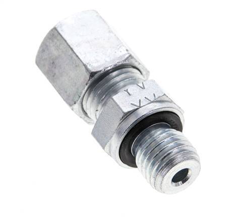 6S & M12x1.5 Zink plated Steel Straight Cutting Fitting with Male Threads 630 bar NBR ISO 8434-1 [2 Pieces]