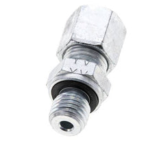 6S & M12x1.5 Zink plated Steel Straight Cutting Fitting with Male Threads 630 bar NBR ISO 8434-1 [2 Pieces]