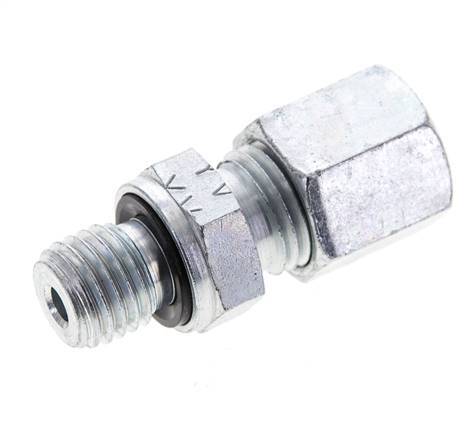 6S & M12x1.5 Zink plated Steel Straight Cutting Fitting with Male Threads 630 bar NBR ISO 8434-1 [2 Pieces]