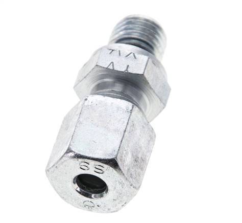6S & M12x1.5 Zink plated Steel Straight Cutting Fitting with Male Threads 630 bar NBR ISO 8434-1 [2 Pieces]