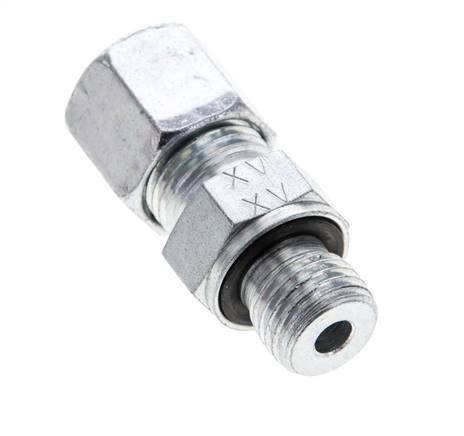 8S & M14x1.5 Zink plated Steel Straight Cutting Fitting with Male Threads 630 bar NBR ISO 8434-1 [2 Pieces]