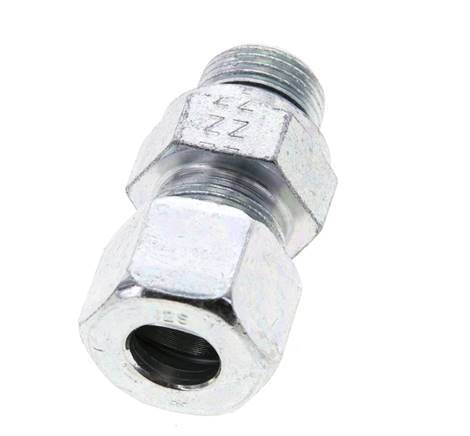 12S & M18x1.5 Zink plated Steel Straight Cutting Fitting with Male Threads 630 bar NBR ISO 8434-1 [2 Pieces]