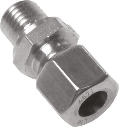 10L & M16x1.5 Stainless Steel Straight Compression Fitting with Male Threads 315 bar FKM ISO 8434-1