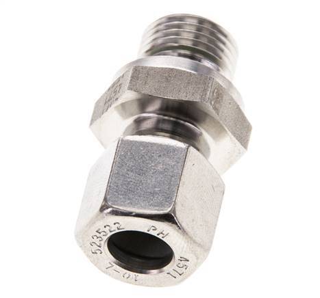 10L & M16x1.5 Stainless Steel Straight Cutting Fitting with Male Threads 315 bar FKM ISO 8434-1