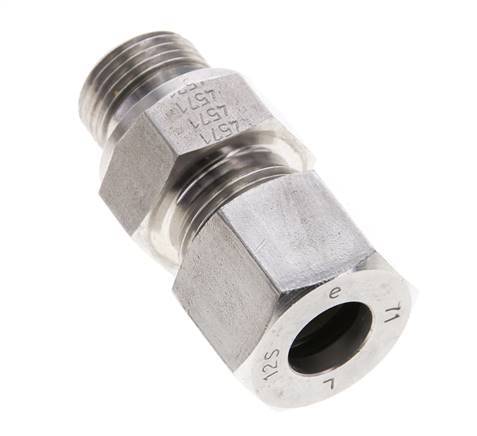 12S & M18x1.5 Stainless Steel Straight Cutting Fitting with Male Threads 630 bar FKM ISO 8434-1
