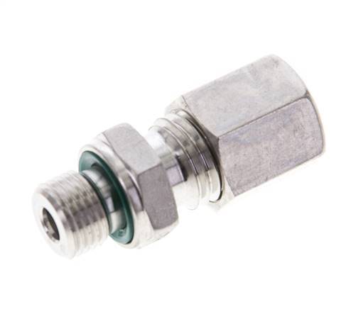 6L & M10x1 Stainless Steel Straight Compression Fitting with Male Threads 315 bar FKM ISO 8434-1