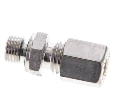 6L & M10x1 Stainless Steel Straight Compression Fitting with Male Threads 315 bar FKM ISO 8434-1