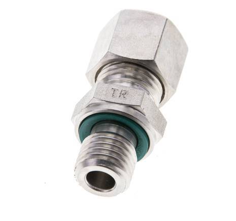 8L & M12x1.5 Stainless Steel Straight Compression Fitting with Male Threads 315 bar FKM ISO 8434-1
