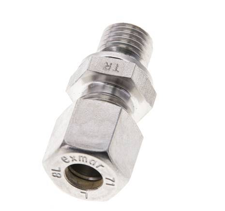 8L & M12x1.5 Stainless Steel Straight Compression Fitting with Male Threads 315 bar FKM ISO 8434-1