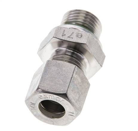 10L & M16x1.5 Stainless Steel Straight Compression Fitting with Male Threads 315 bar FKM ISO 8434-1