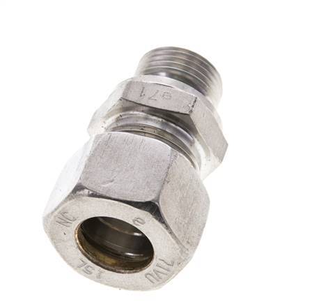 15L & M18x1.5 Stainless Steel Straight Compression Fitting with Male Threads 315 bar FKM ISO 8434-1
