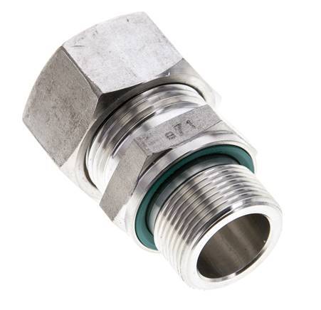 22L & M26x1.5 Stainless Steel Straight Compression Fitting with Male Threads 160 bar FKM ISO 8434-1