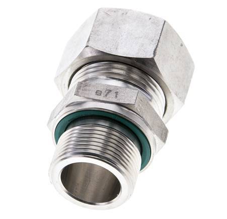 22L & M26x1.5 Stainless Steel Straight Compression Fitting with Male Threads 160 bar FKM ISO 8434-1
