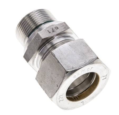 22L & M26x1.5 Stainless Steel Straight Compression Fitting with Male Threads 160 bar FKM ISO 8434-1