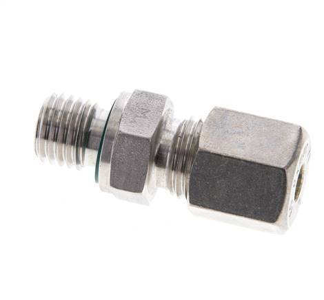 6S & M12x1.5 Stainless Steel Straight Compression Fitting with Male Threads 500 bar FKM ISO 8434-1