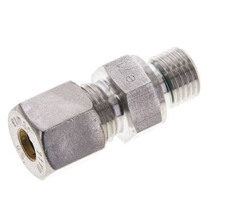8S & M14x1.5 Stainless Steel Straight Compression Fitting with Male Threads 500 bar FKM ISO 8434-1