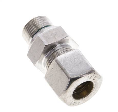 14S & M20x1.5 Stainless Steel Straight Compression Fitting with Male Threads 400 bar FKM ISO 8434-1