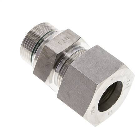 25S & M33x2 Stainless Steel Straight Compression Fitting with Male Threads 250 bar FKM ISO 8434-1