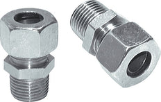 8S & R1/4'' Zink plated Steel Straight Cutting Fitting with Male Threads 630 bar ISO 8434-1 [2 Pieces]