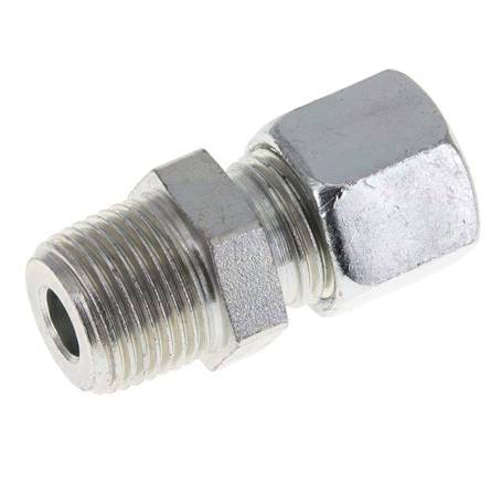10L & R3/8'' Zink plated Steel Straight Cutting Fitting with Male Threads 315 bar ISO 8434-1