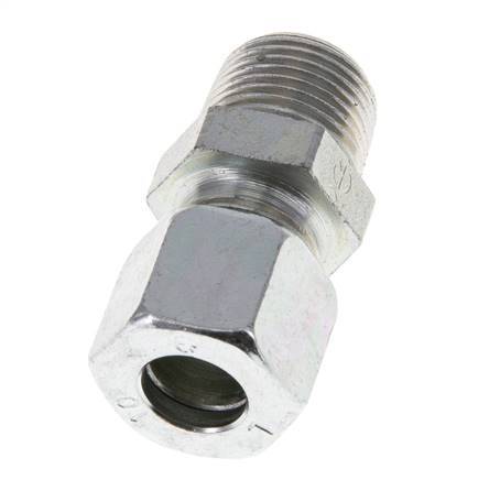 10L & R3/8'' Zink plated Steel Straight Cutting Fitting with Male Threads 315 bar ISO 8434-1