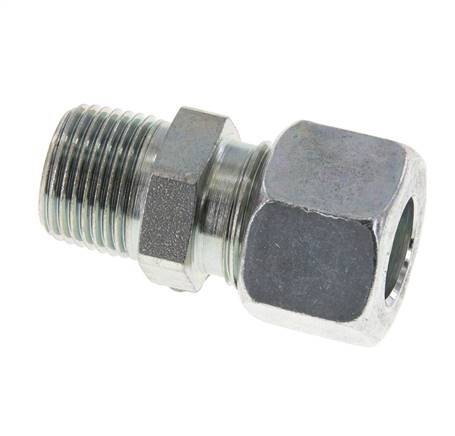 12L & R3/8'' Zink plated Steel Straight Cutting Fitting with Male Threads 315 bar ISO 8434-1 [2 Pieces]