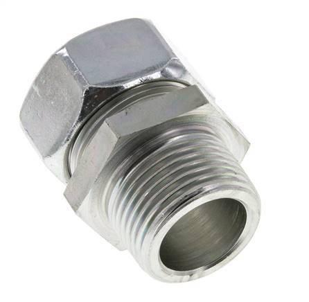 28L & R1'' Zink plated Steel Straight Cutting Fitting with Male Threads 160 bar ISO 8434-1