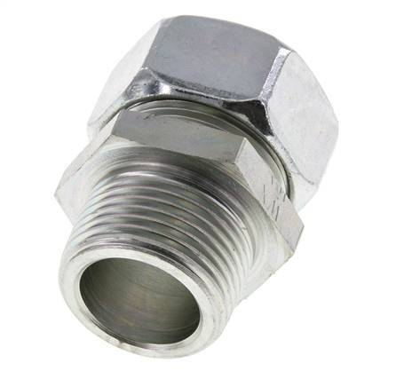 28L & R1'' Zink plated Steel Straight Cutting Fitting with Male Threads 160 bar ISO 8434-1