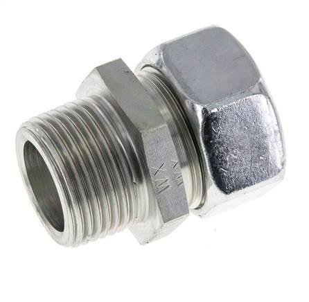 28L & R1'' Zink plated Steel Straight Cutting Fitting with Male Threads 160 bar ISO 8434-1