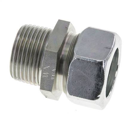28L & R1'' Zink plated Steel Straight Cutting Fitting with Male Threads 160 bar ISO 8434-1