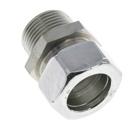 28L & R1'' Zink plated Steel Straight Cutting Fitting with Male Threads 160 bar ISO 8434-1
