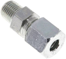 8S & R1/4'' Zink plated Steel Straight Cutting Fitting with Male Threads 630 bar ISO 8434-1 [2 Pieces]